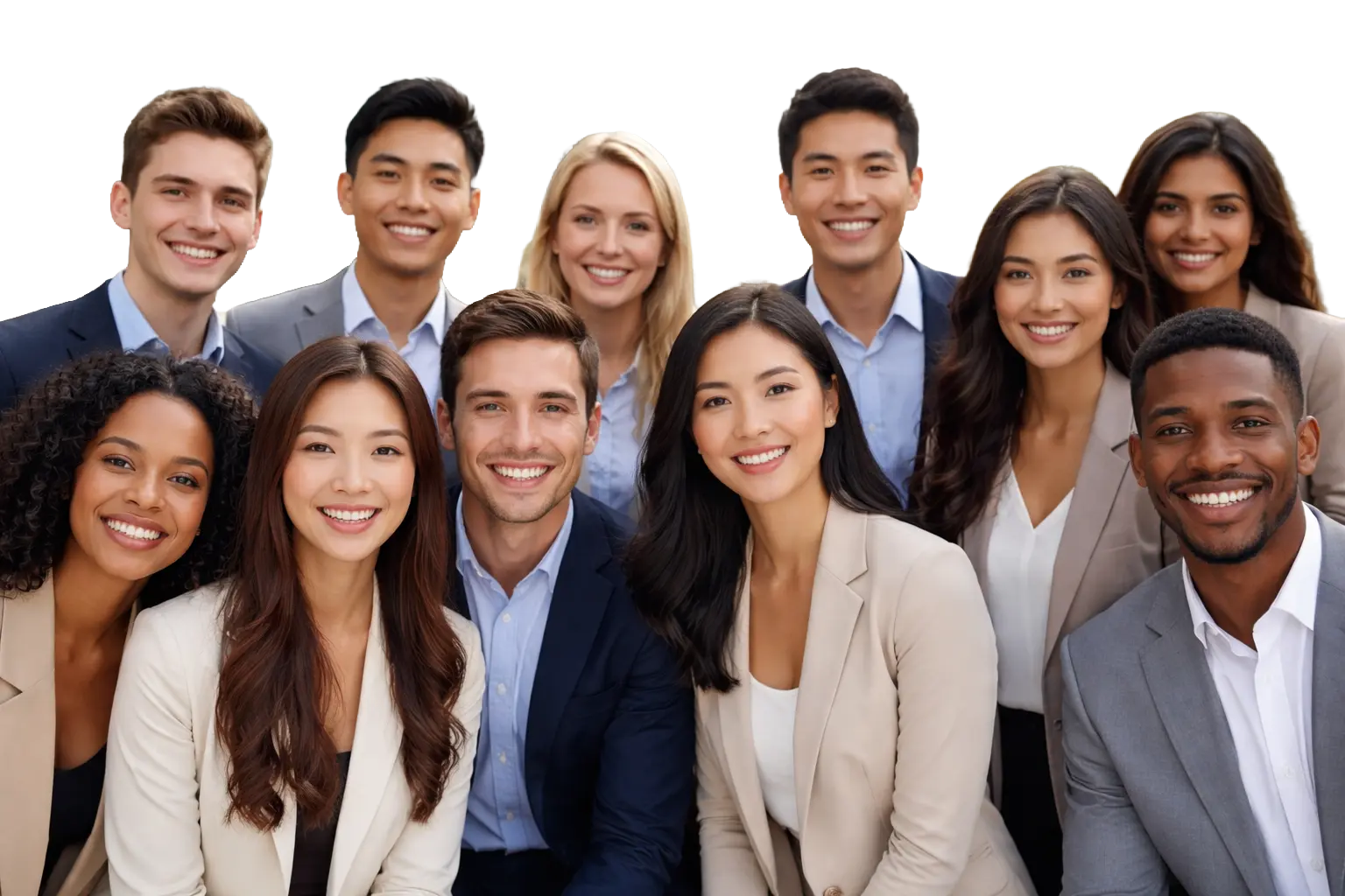 A group of smiling people